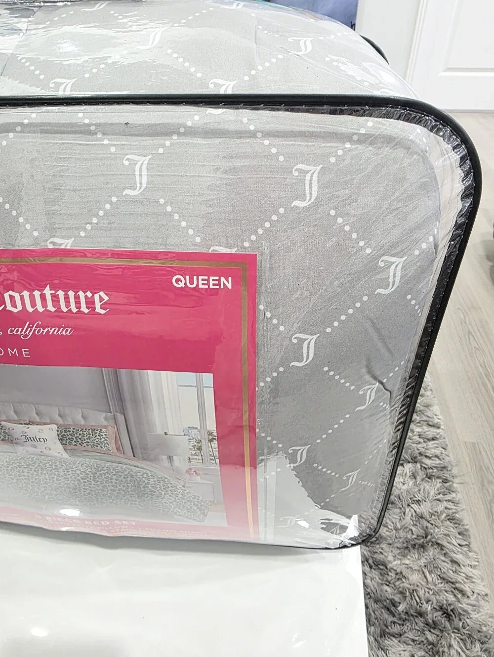 Juicy Couture QUEEN 8 Piece Leopard Gray Comforter Set Viral